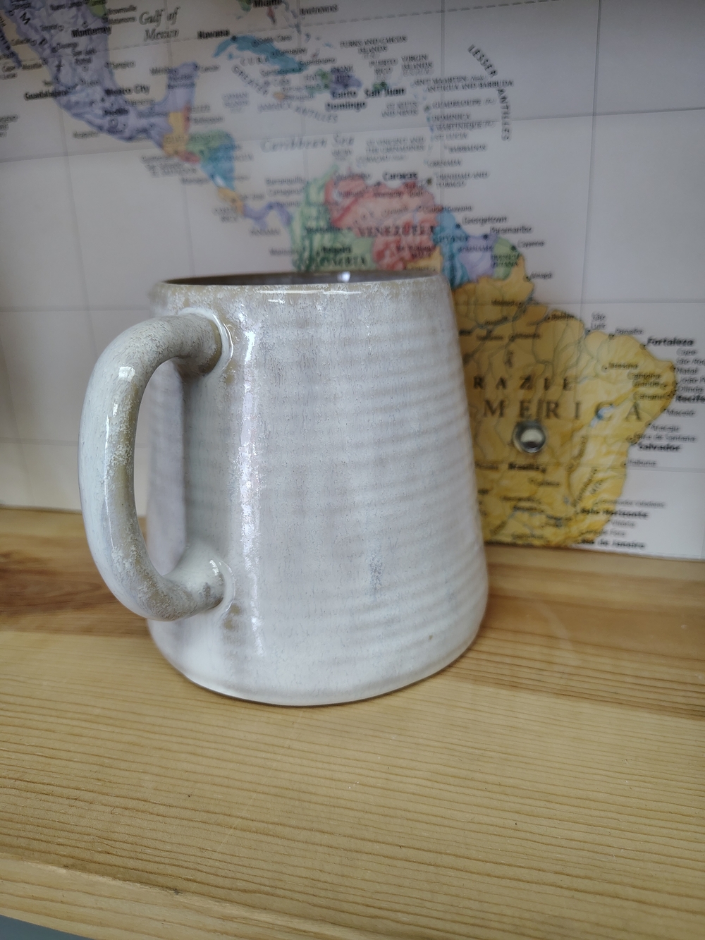 Barcela Handmade White Ceramic Mug with Subtle Gray Speckle